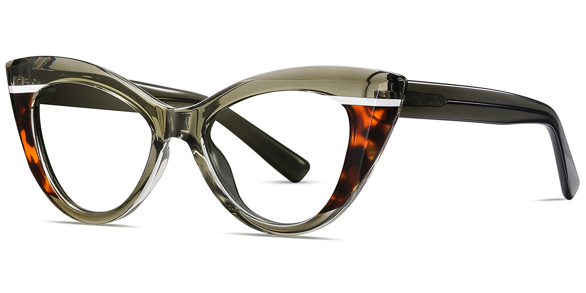 Cat Eye Reading Glasses pattern-green