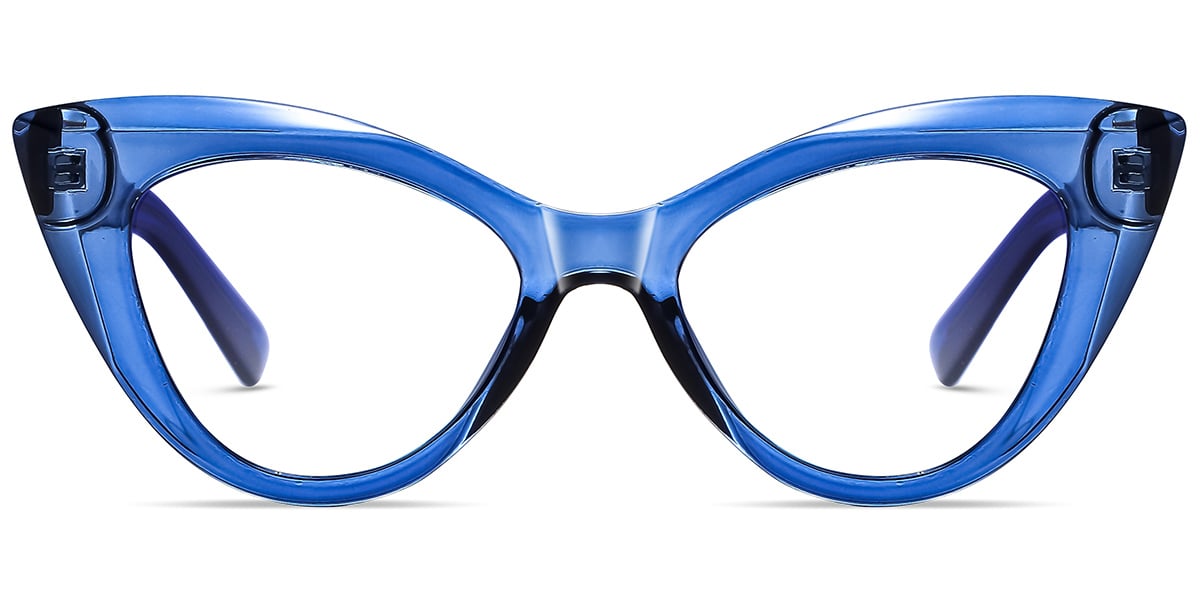 Cat Eye Reading Glasses translucent-blue