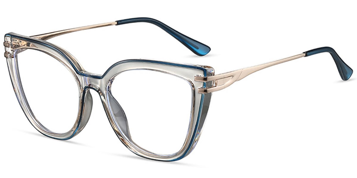 Square Reading Glasses translucent-blue