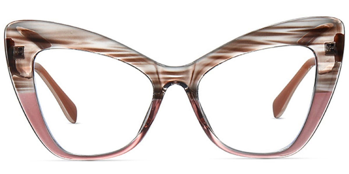 Cat Eye Reading Glasses pattern-brown