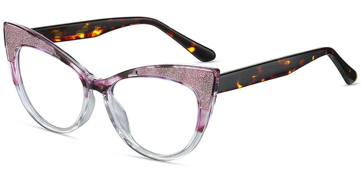 Cat Eye Reading Glasses pattern-purple