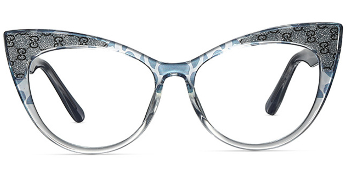 Cat Eye Reading Glasses pattern-blue