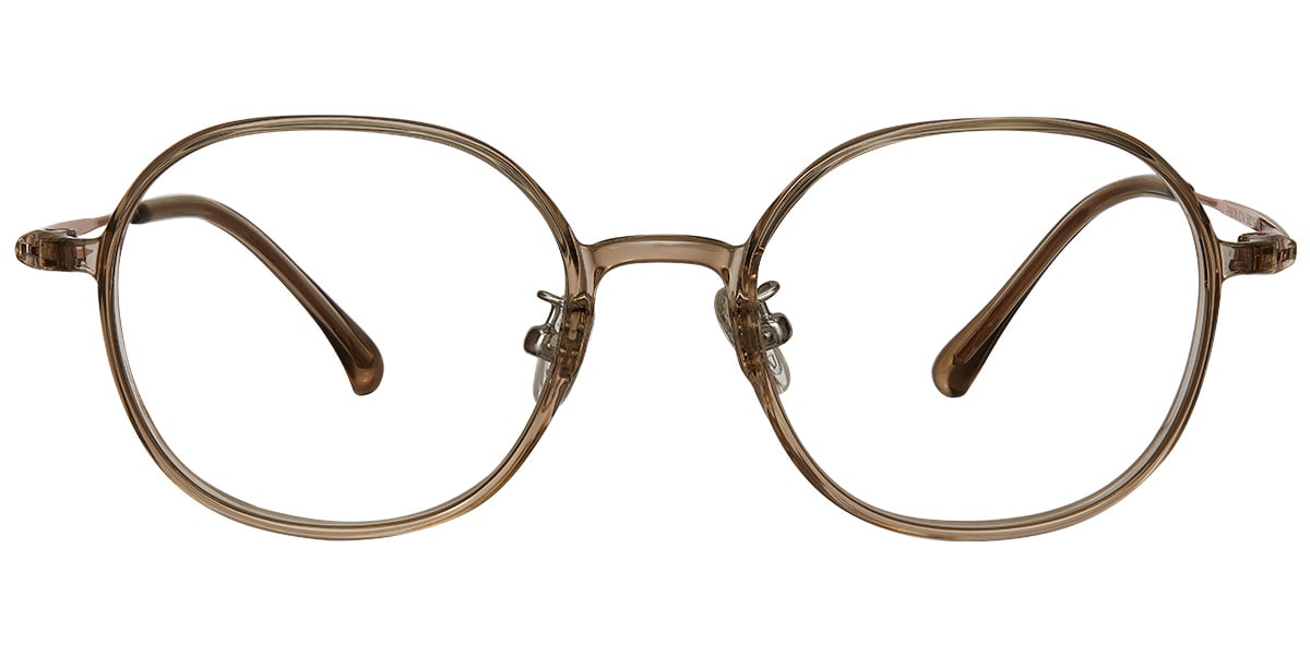 Titanium Square Reading Glasses translucent-brown