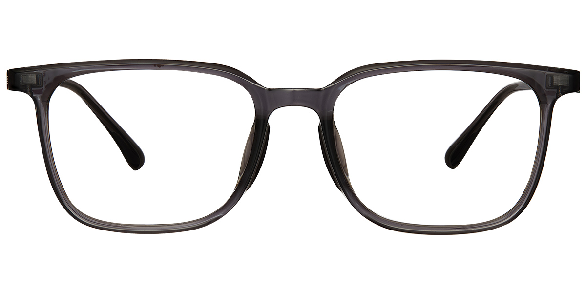 Titanium Rectangle Reading Glasses translucent-grey