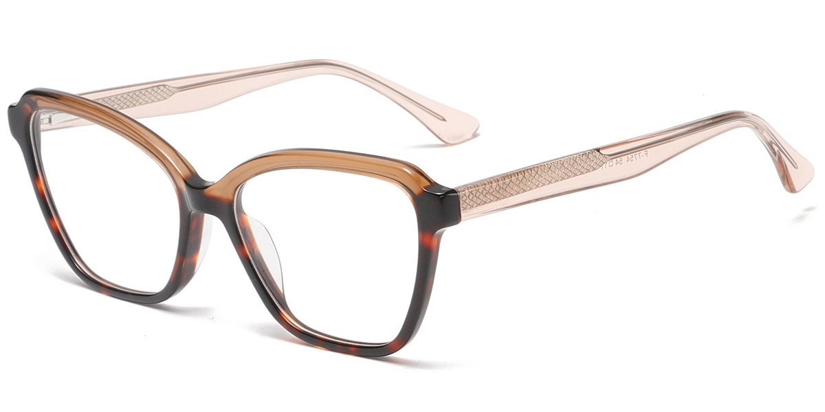 Acetate Square Reading Glasses pattern-brown