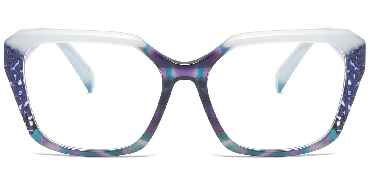 Acetate Square Reading Glasses pattern-purple