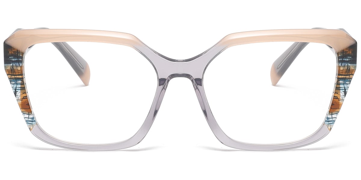 Acetate Square Reading Glasses pattern-grey