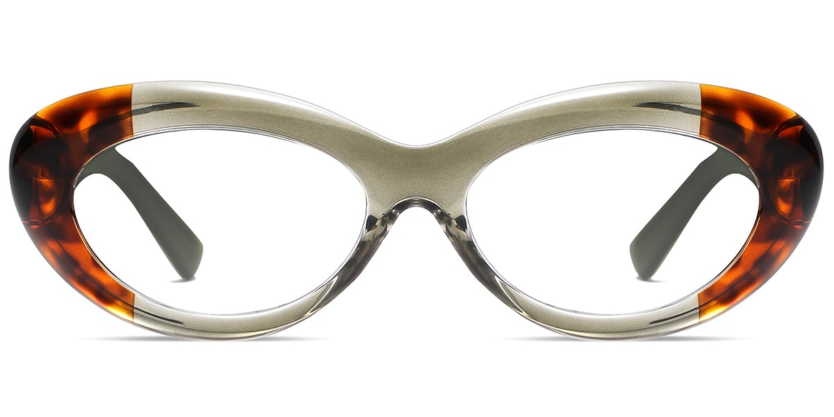 Acetate Oval Reading Glasses pattern-green