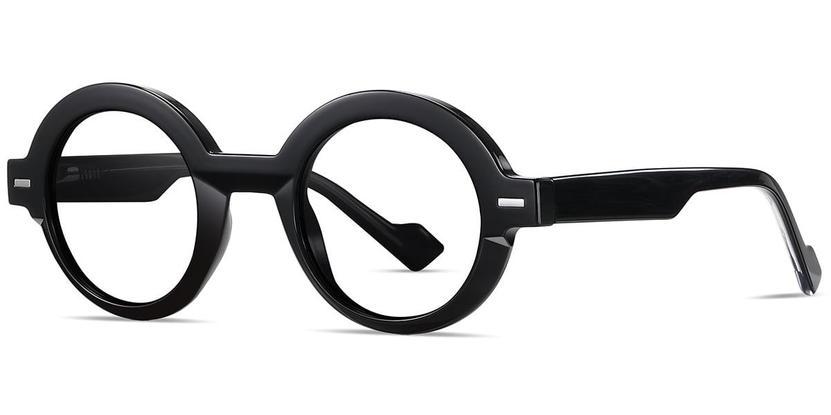 Acetate Round Reading Glasses black