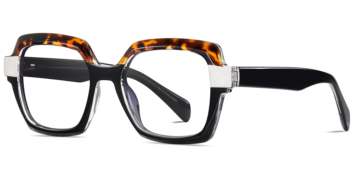 Acetate Square Reading Glasses pattern-black