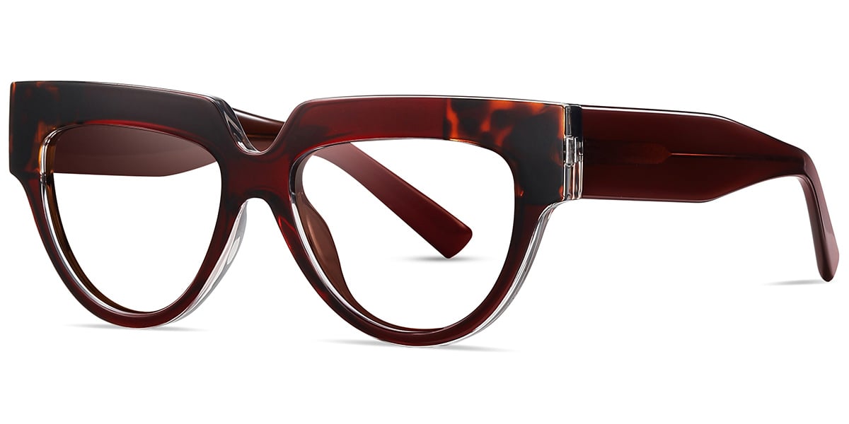 Acetate Geometric Reading Glasses pattern-brown