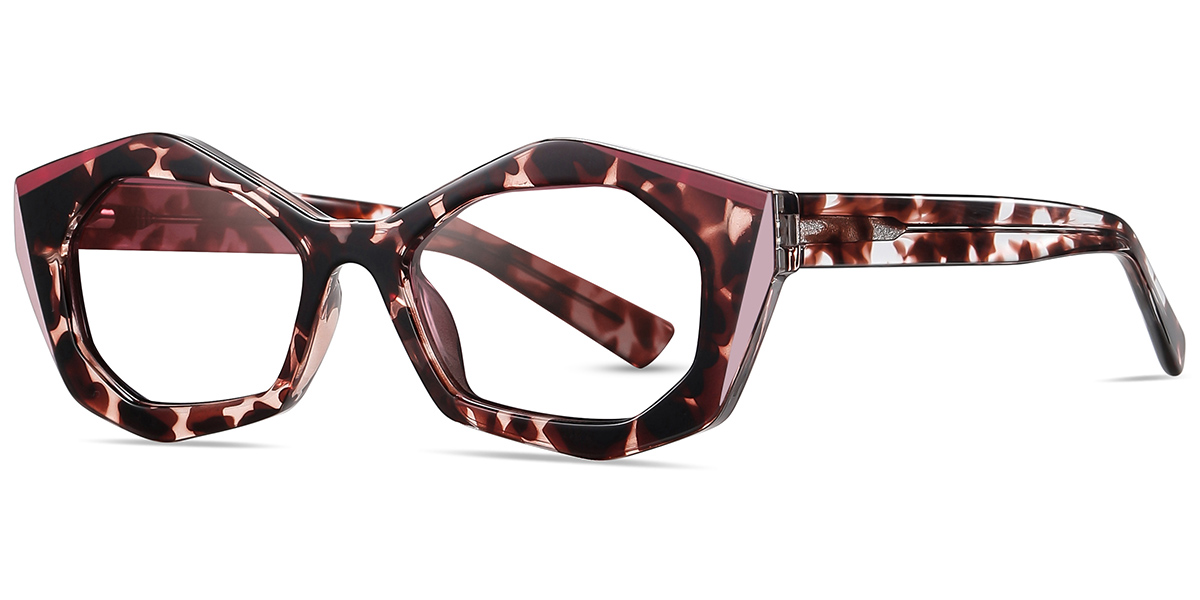 Acetate Geometric Reading Glasses pattern-pink