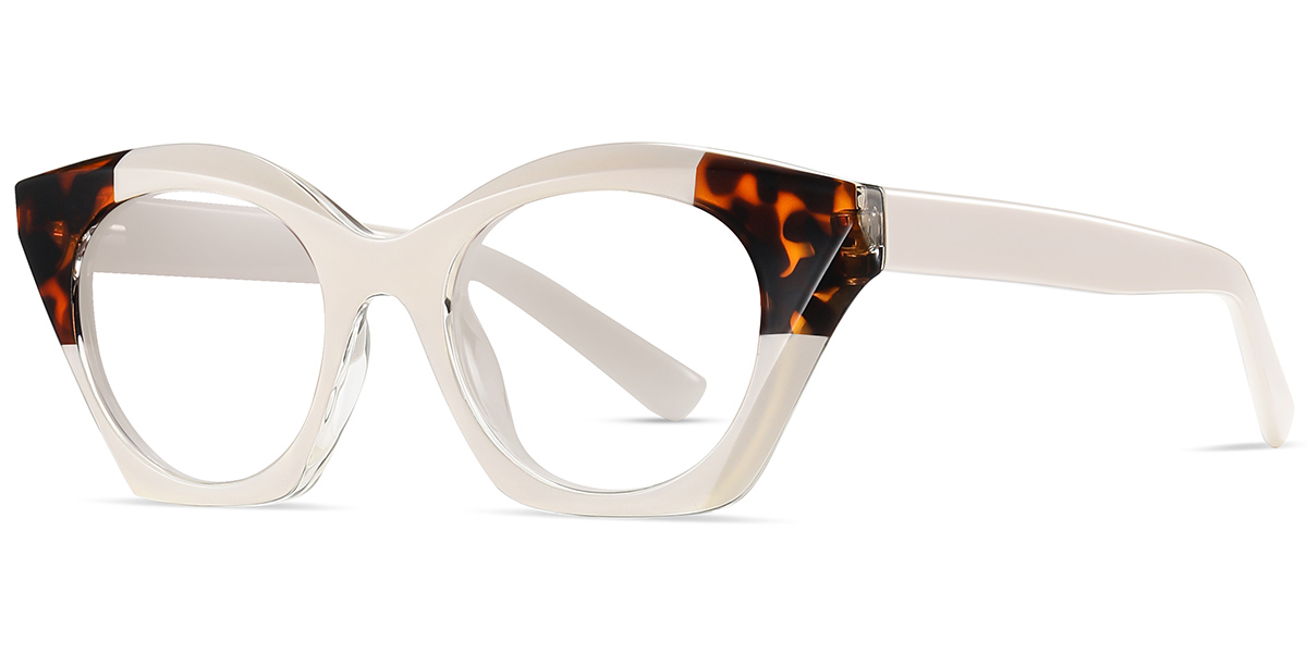 Acetate Square Reading Glasses pattern-white
