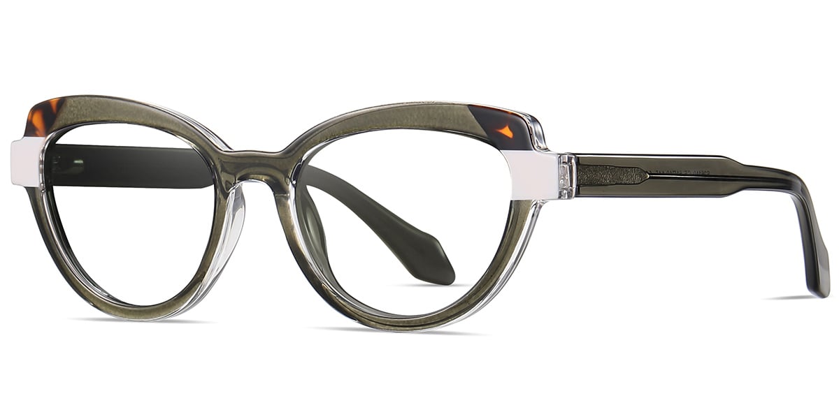 Acetate Cat Eye Reading Glasses pattern-green