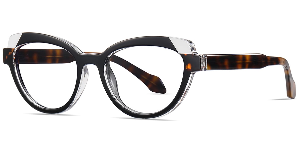 Acetate Cat Eye Reading Glasses pattern-black