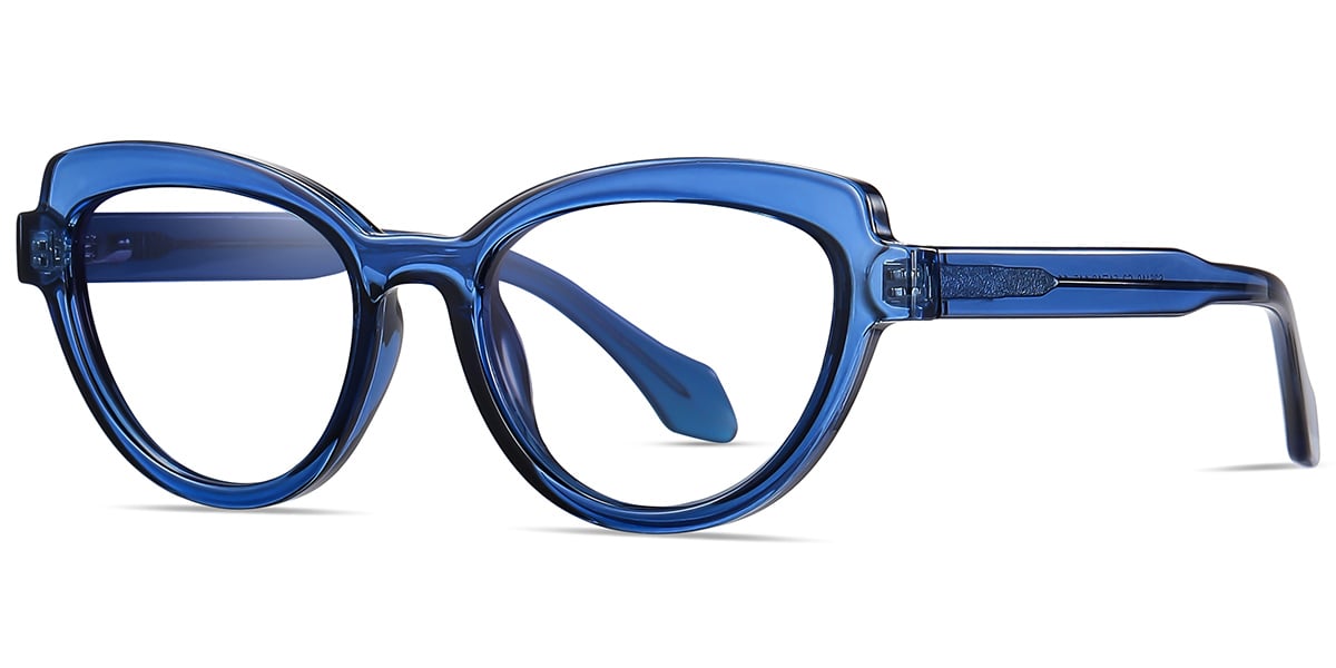 Acetate Cat Eye Reading Glasses translucent-blue