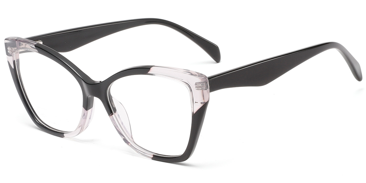 Acetate Cat Eye Reading Glasses pattern-black
