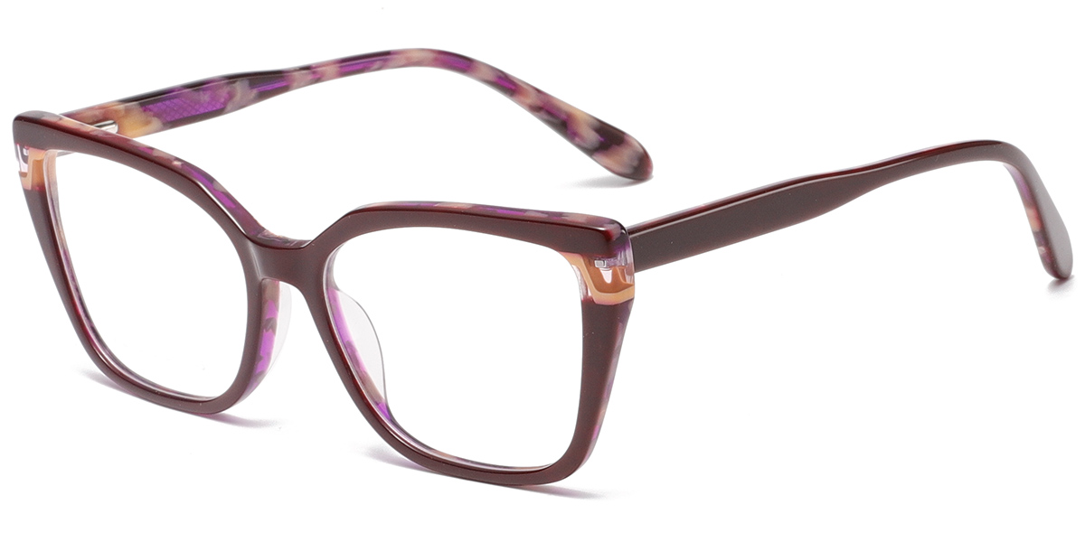 Acetate Square Reading Glasses pattern-brown