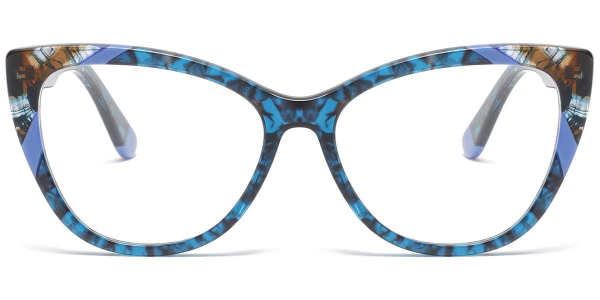 Acetate Cat Eye Reading Glasses pattern-blue