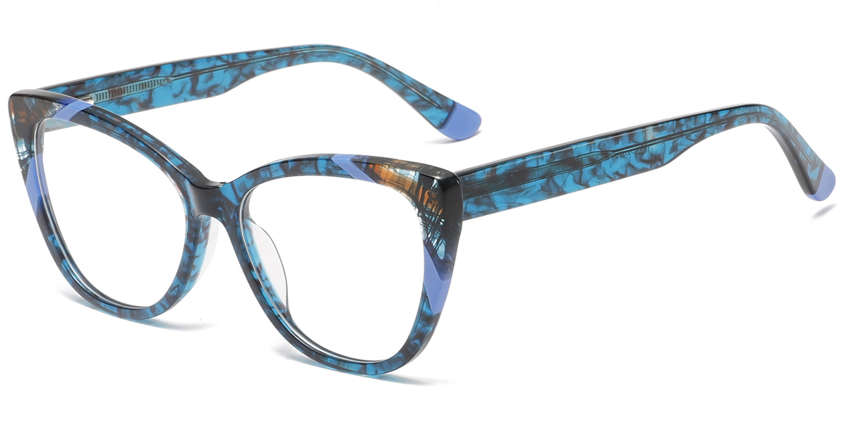 Acetate Cat Eye Reading Glasses pattern-blue