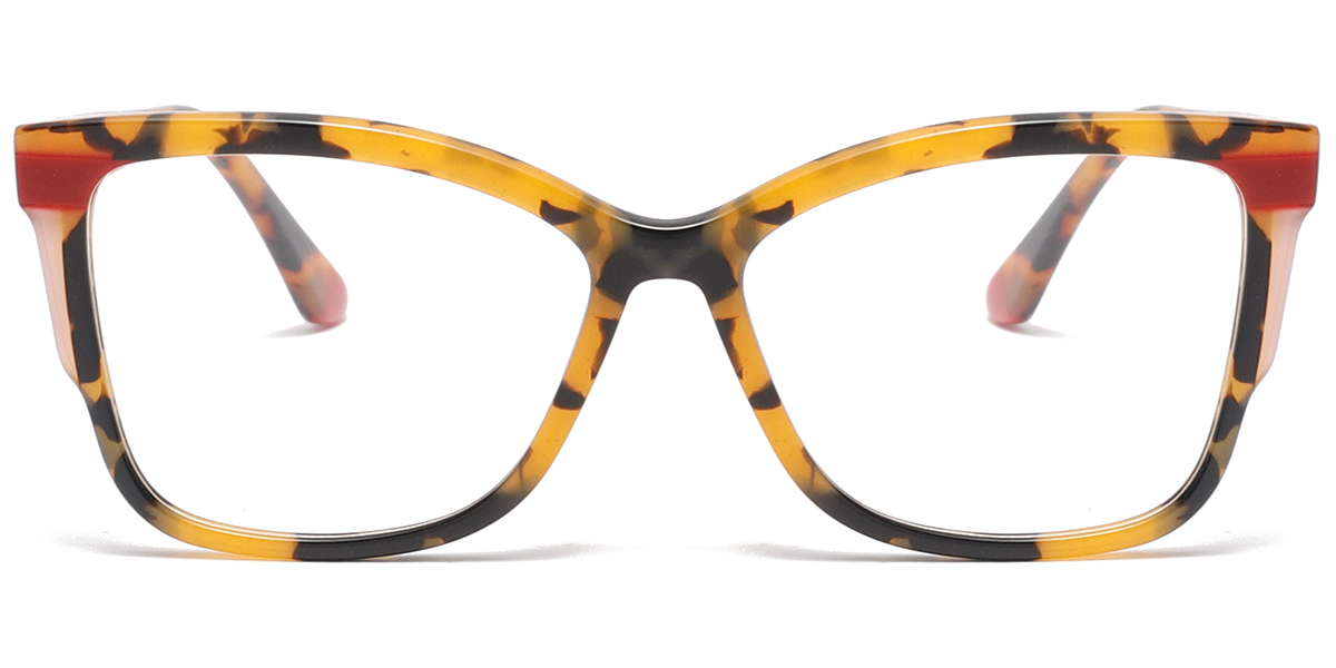 Acetate Square Reading Glasses pattern-yellow