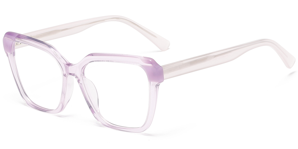 Acetate Rectangle Reading Glasses translucent-purple