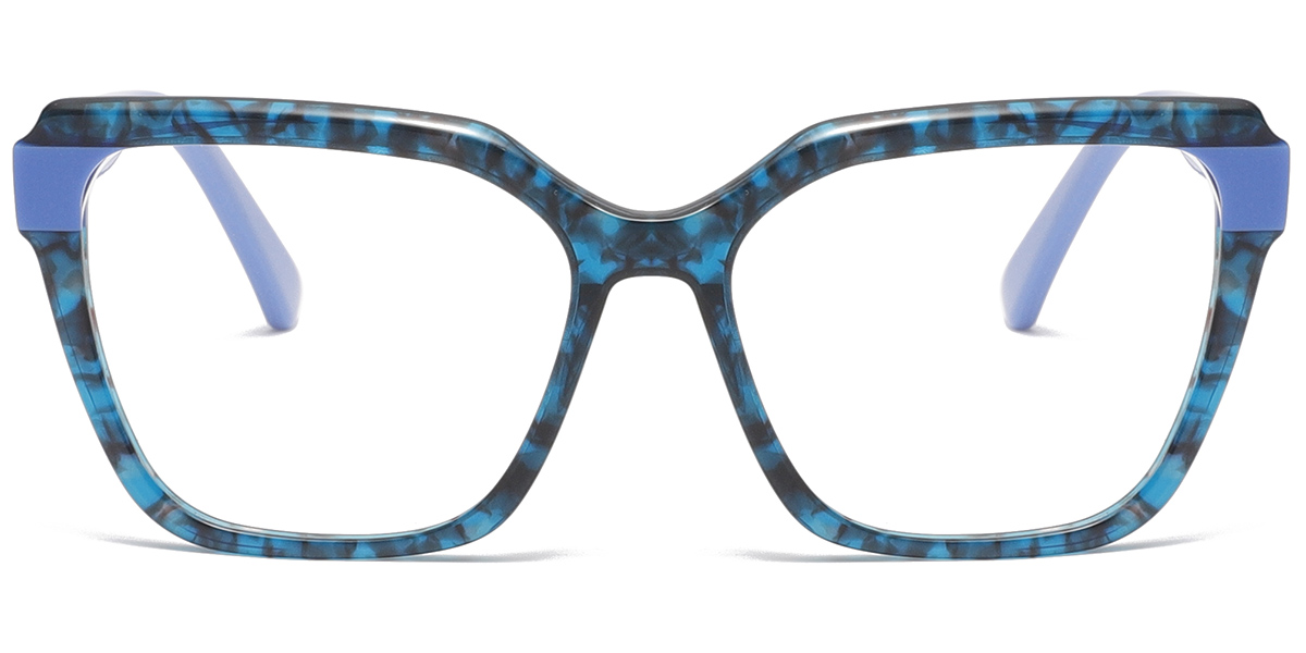 Acetate Rectangle Reading Glasses pattern-blue