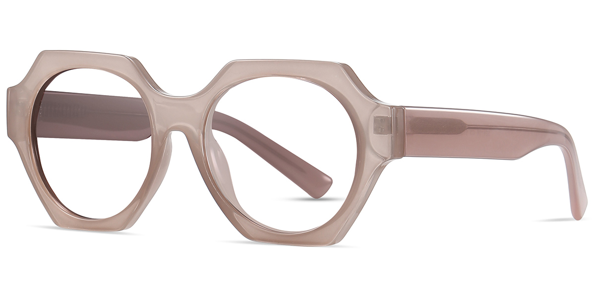 Acetate Geometric Reading Glasses translucent-brown