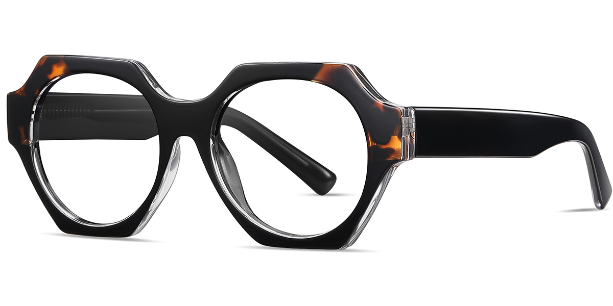 Acetate Geometric Reading Glasses pattern-black