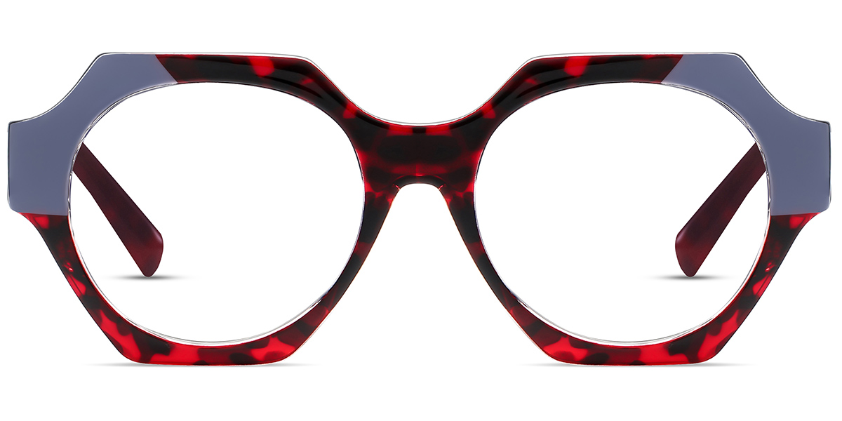 Acetate Geometric Reading Glasses pattern-red