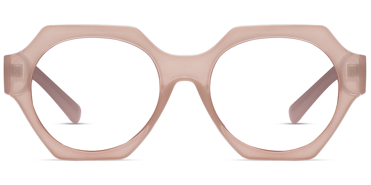 Acetate Geometric Reading Glasses translucent-brown