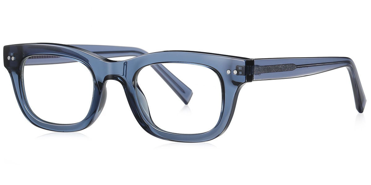 Rectangle Reading Glasses translucent-blue