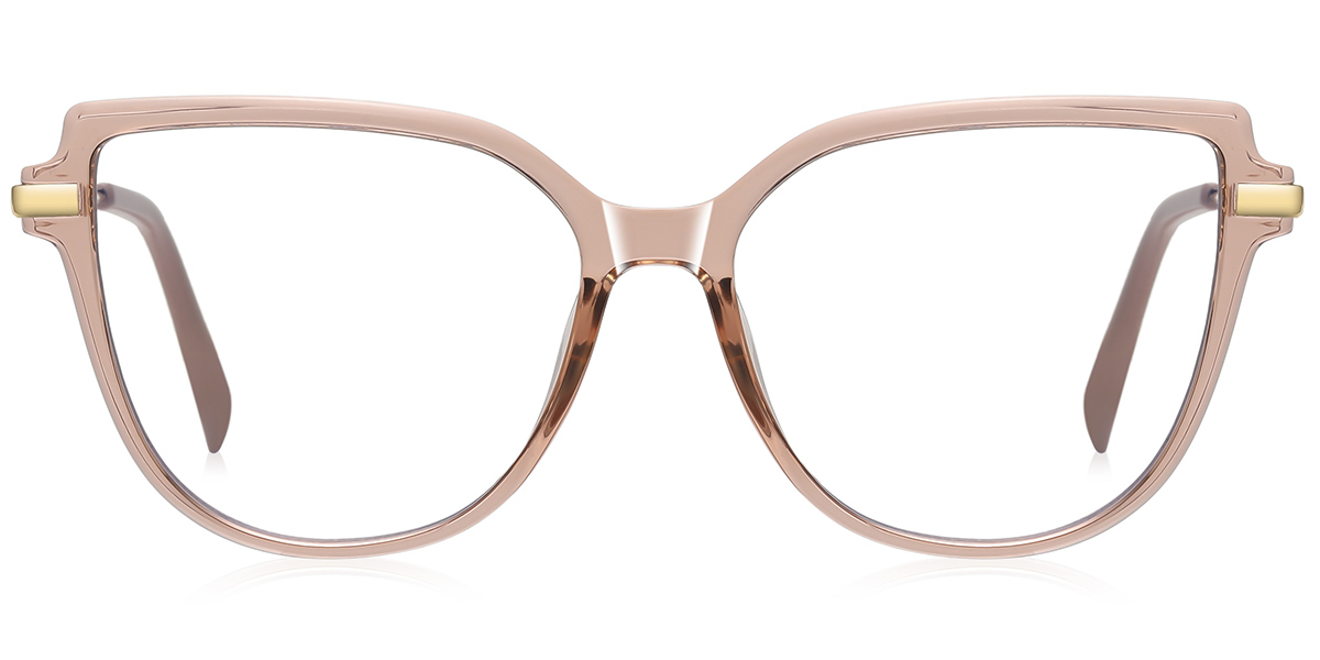 Geometric Reading Glasses translucent-brown