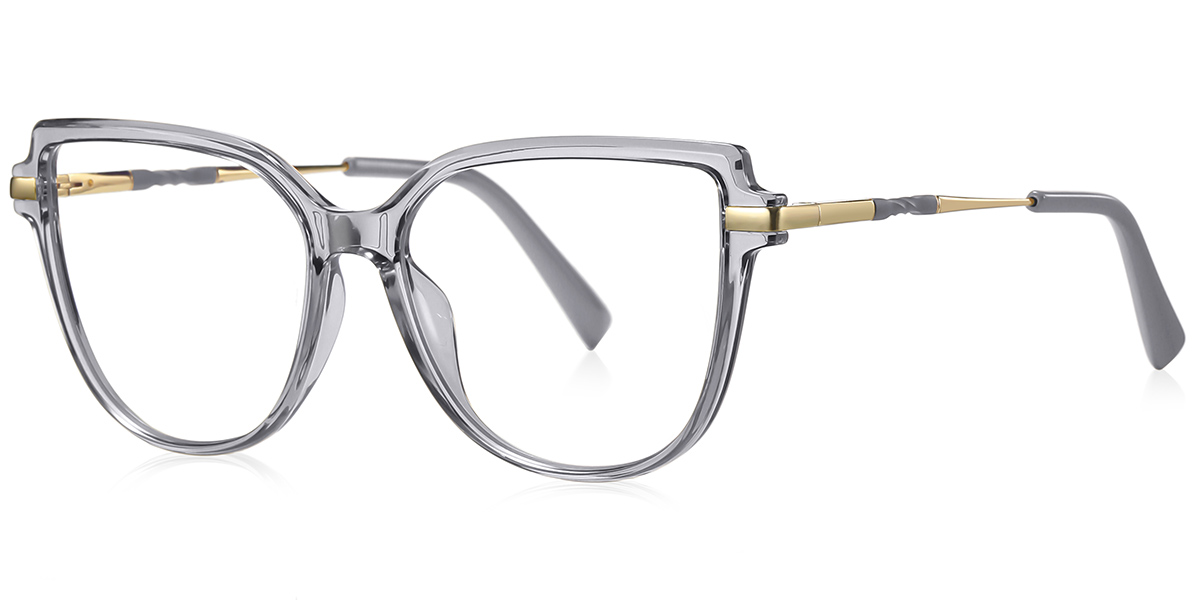 Geometric Reading Glasses translucent-grey