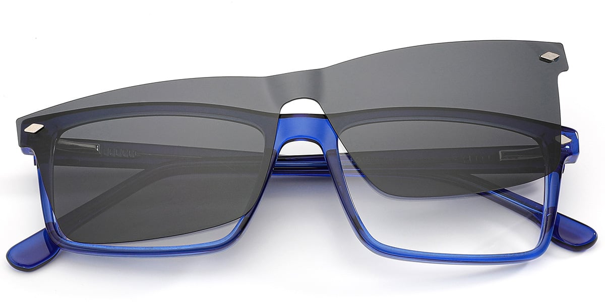 Acetate Rectangle Reading Glasses translucent-blue