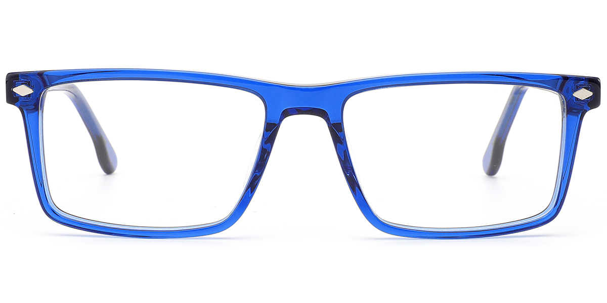 Acetate Rectangle Reading Glasses translucent-blue