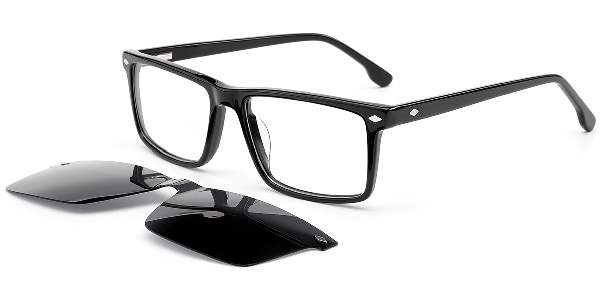 Acetate Rectangle Reading Glasses black