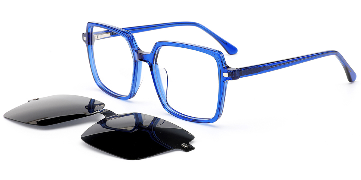 Acetate Square Reading Glasses translucent-blue