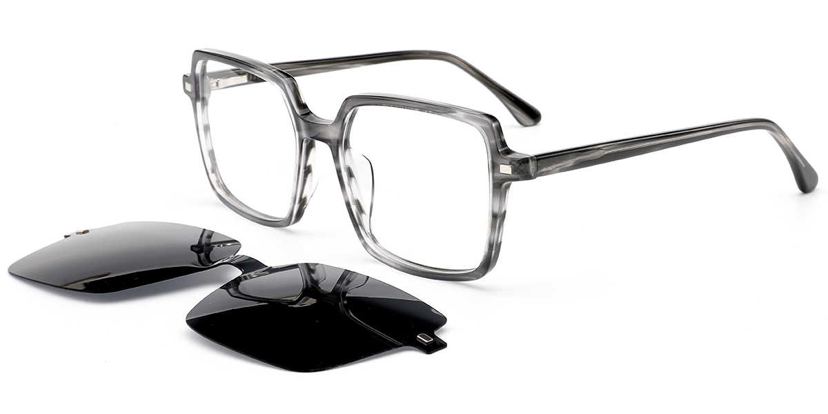 Acetate Square Reading Glasses pattern-grey