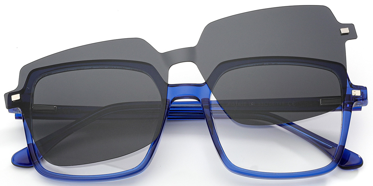 Acetate Square Reading Glasses translucent-blue