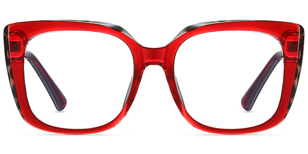 Square Reading Glasses translucent-red