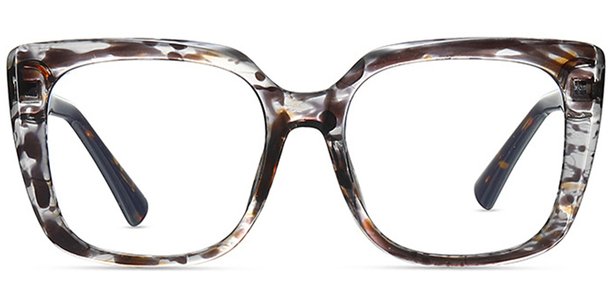 Square Reading Glasses pattern-brown