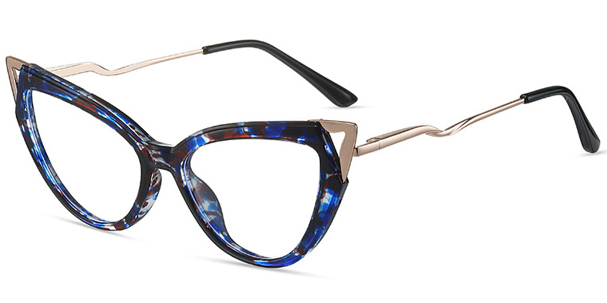 Cat Eye Reading Glasses pattern-blue