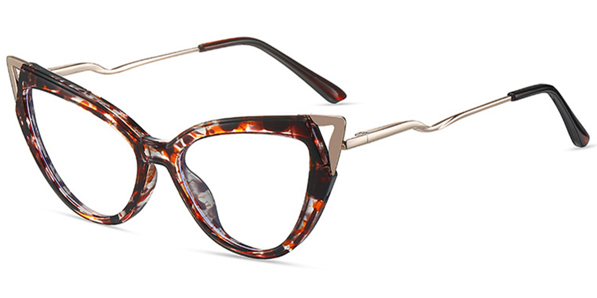 Cat Eye Reading Glasses pattern-brown