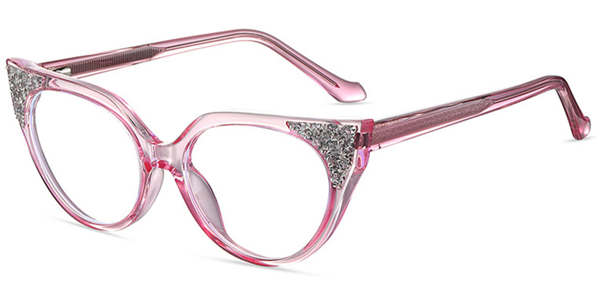 Cat Eye Reading Glasses translucent-pink