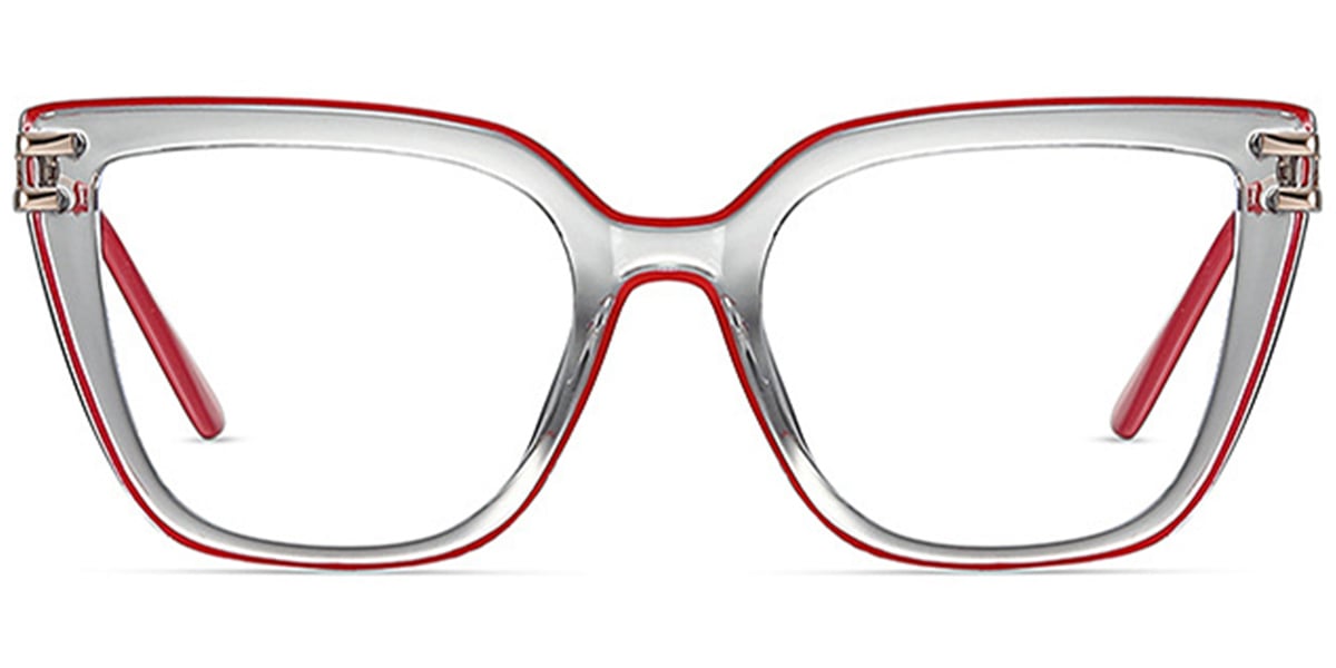 Square Reading Glasses translucent-red