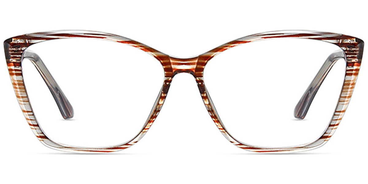 Square Reading Glasses pattern-brown