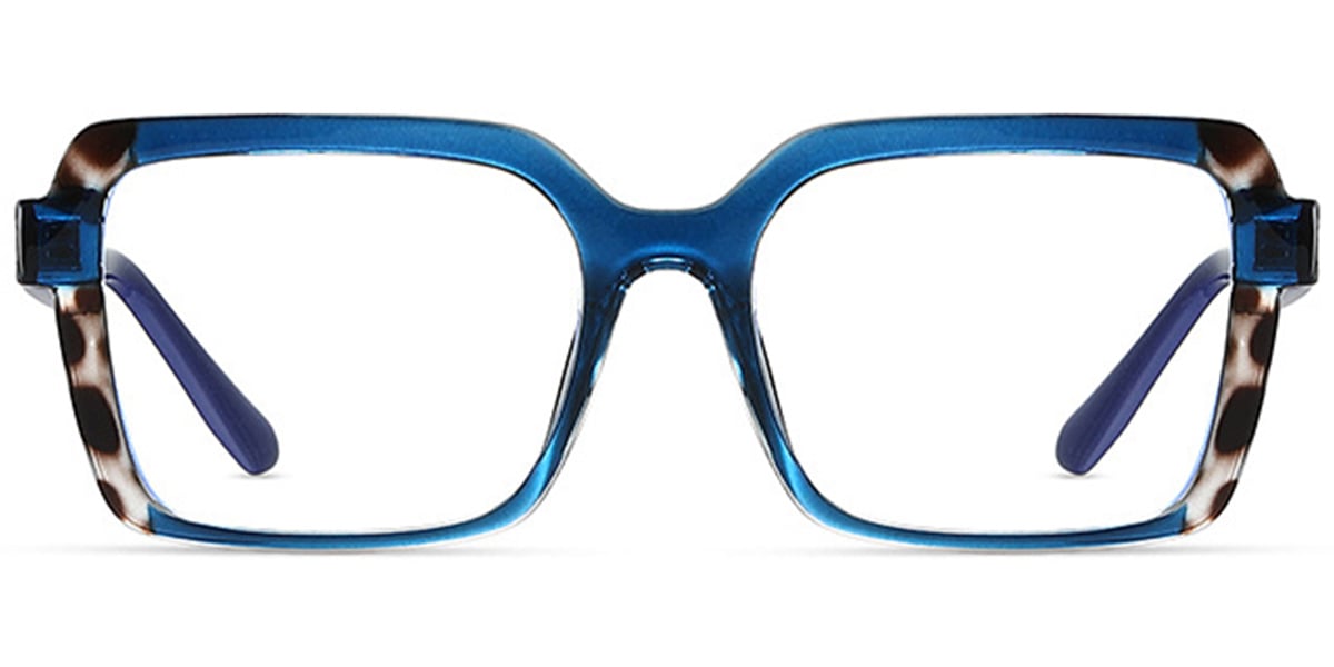 Rectangle Reading Glasses translucent-blue
