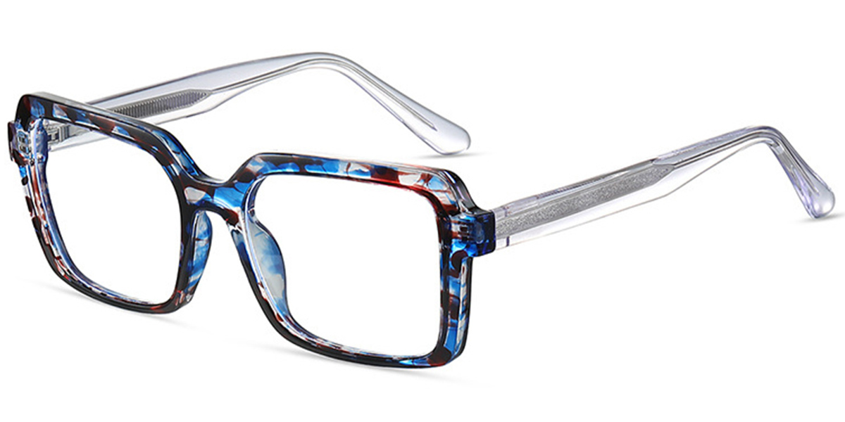 Rectangle Reading Glasses pattern-blue