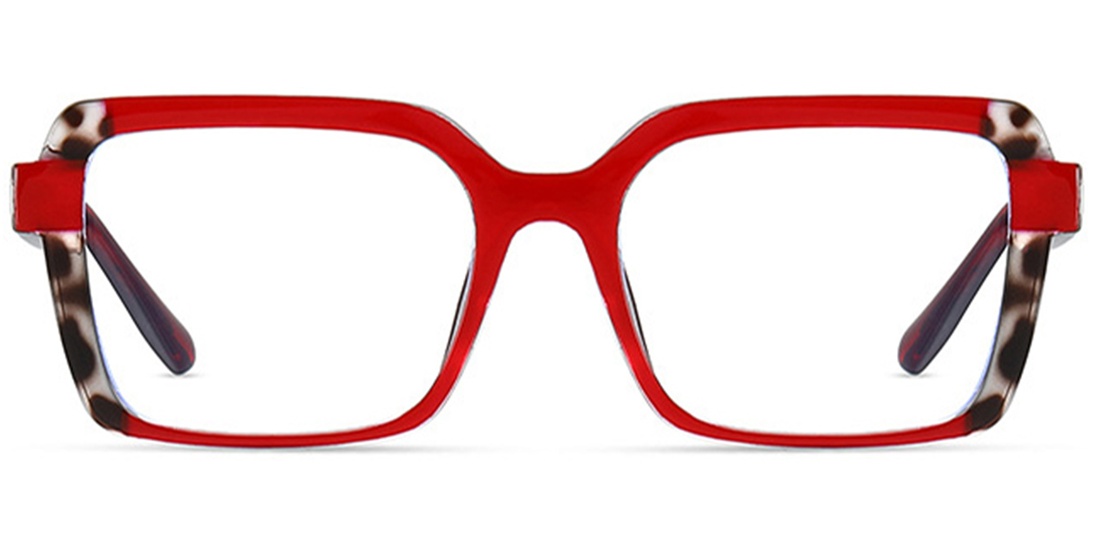 Rectangle Reading Glasses pattern-red